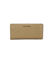 Thumbnail for Michael Kors Women's Jet Set Travel Large Camel Leather Continental Wristlet Wallet - One Size