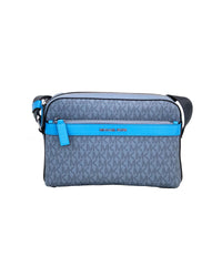Thumbnail for Michael Kors Women's Cooper Small Denim Multi Signature PVC Utility Crossbody Bag