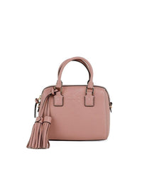 Thumbnail for Tory Burch Mini Web Satchel Handbag in Pink Pebbled Leather One Size Women