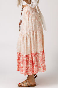 Thumbnail for Azura Exchange Tiered Maxi Skirt with Floral Print - M
