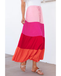 Thumbnail for Azura Exchange Tiered Drawstring Maxi Skirt - L