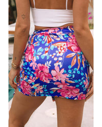 Thumbnail for Azura Exchange Floral Print Lace-up Bodycon Mini Skirt - L