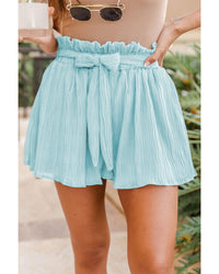 Thumbnail for Azura Exchange Pleated Shorts with Ruffled Waist and Belt - M