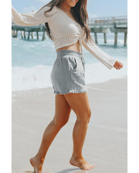 Thumbnail for Azura Exchange Frayed Edge Drawstring Pocket Shorts - XL