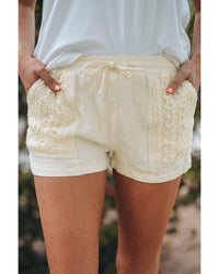 Thumbnail for Azura Exchange Drawstring Waist Crochet Detail Shorts - XL