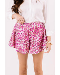 Thumbnail for Azura Exchange Leopard Print Flutter Shorts - L