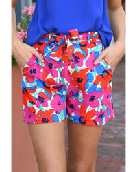 Thumbnail for Azura Exchange Belted Floral Print Shorts - 10 US