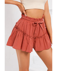 Thumbnail for Azura Exchange Belted Frill Trim Casual Shorts - M