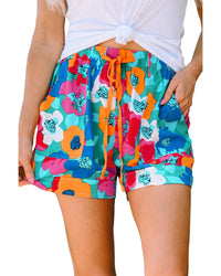 Thumbnail for Azura Exchange Floral Print Drawstring Waist Casual Shorts - M
