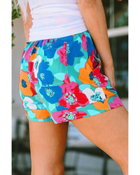 Thumbnail for Azura Exchange Floral Print Drawstring Waist Casual Shorts - M
