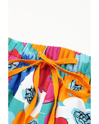 Thumbnail for Azura Exchange Floral Print Drawstring Waist Casual Shorts - M