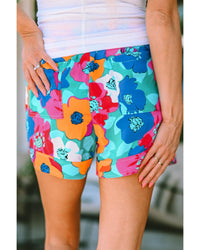Thumbnail for Azura Exchange Floral Print Drawstring Waist Casual Shorts - M