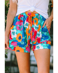 Thumbnail for Azura Exchange Floral Print Drawstring Waist Casual Shorts - XL