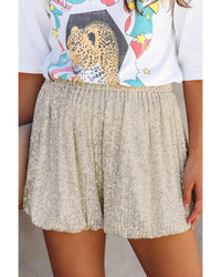 Thumbnail for Azura Exchange Sequin High Waist Casual Shorts - L
