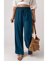 Thumbnail for Azura Exchange Drawstring Elastic Waist Wide Leg Pants - L