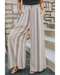 Thumbnail for Azura Exchange Geometric Pattern Print Wide Leg Pants - XL