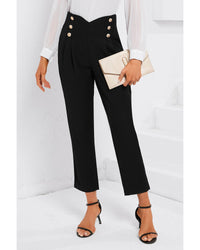 Thumbnail for Azura Exchange Pleated Double Breasted Cropped Pants - 12 US
