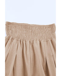 Thumbnail for Azura Exchange Smocked High Waist Wide Leg Pants in Khaki - M