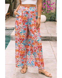 Thumbnail for Azura Exchange Floral Print Pocketed Wide Leg Oversized Pants - L