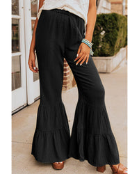 Thumbnail for Azura Exchange Textured Ruffled Bell Bottom Pants - M