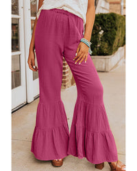 Thumbnail for Azura Exchange Textured High Waist Ruffled Bell Bottom Pants - M