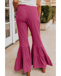 Thumbnail for Azura Exchange Textured High Waist Ruffled Bell Bottom Pants - S