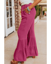 Thumbnail for Azura Exchange Textured High Waist Ruffled Bell Bottom Pants - S