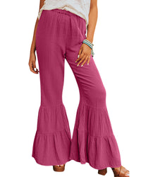 Thumbnail for Azura Exchange Textured High Waist Ruffled Bell Bottom Pants - S