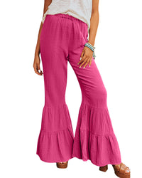 Thumbnail for Azura Exchange Textured High Waist Ruffled Bell Bottom Pants - S