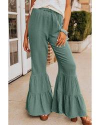 Thumbnail for Azura Exchange Textured High Waist Ruffled Bell Bottom Pants - XL
