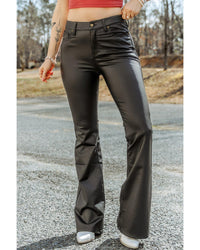 Thumbnail for Azura Exchange Skinny Flared Leather Pants - M