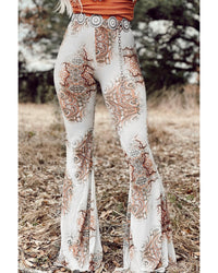 Thumbnail for Azura Exchange Vintage Print High Waist Bell Pants - L