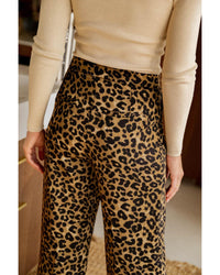 Thumbnail for Azura Exchange Leopard Print Wide Leg Pants - M