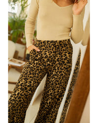 Thumbnail for Azura Exchange Leopard Print Wide Leg Pants - M