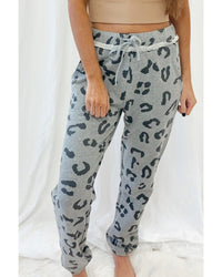 Thumbnail for Azura Exchange Leopard Print Drawstring High Waist Jogger Pants - L