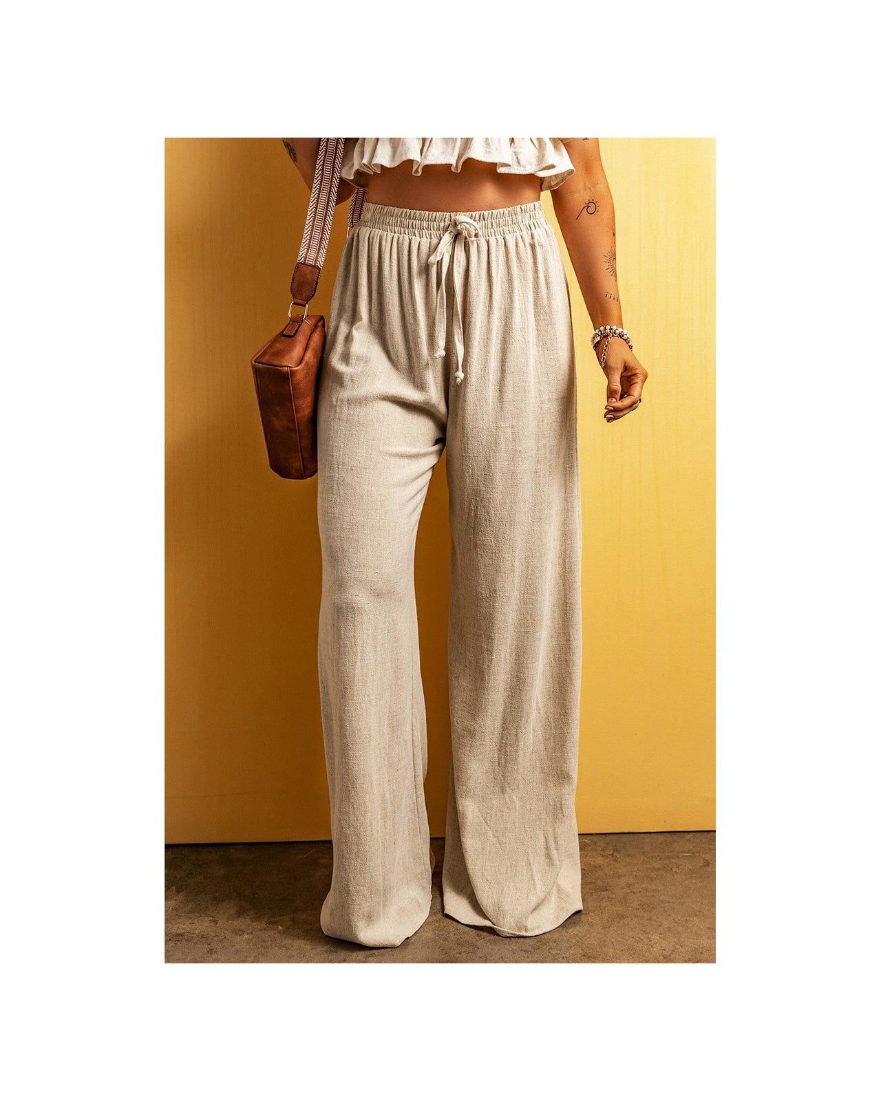 Azura Exchange High Waist Wide Leg Casual Pants - M