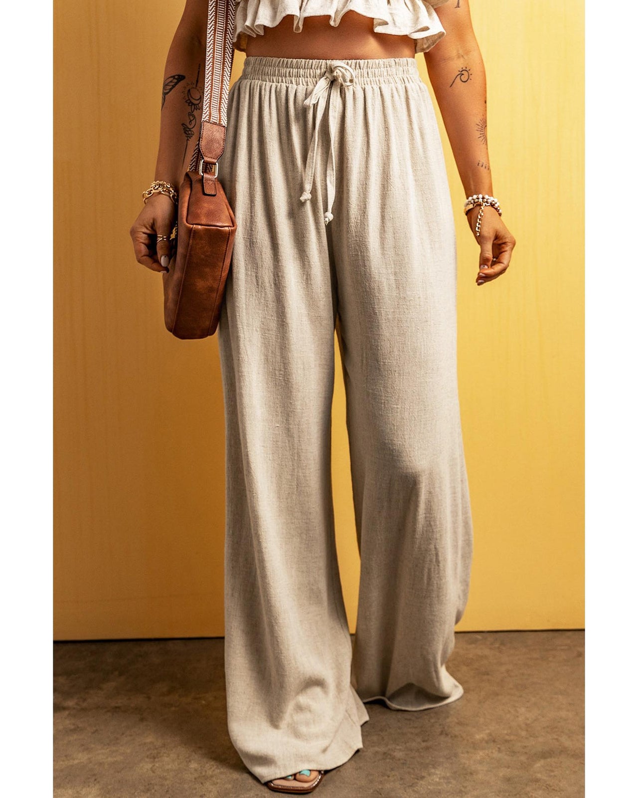 Azura Exchange High Waist Wide Leg Casual Pants - XL