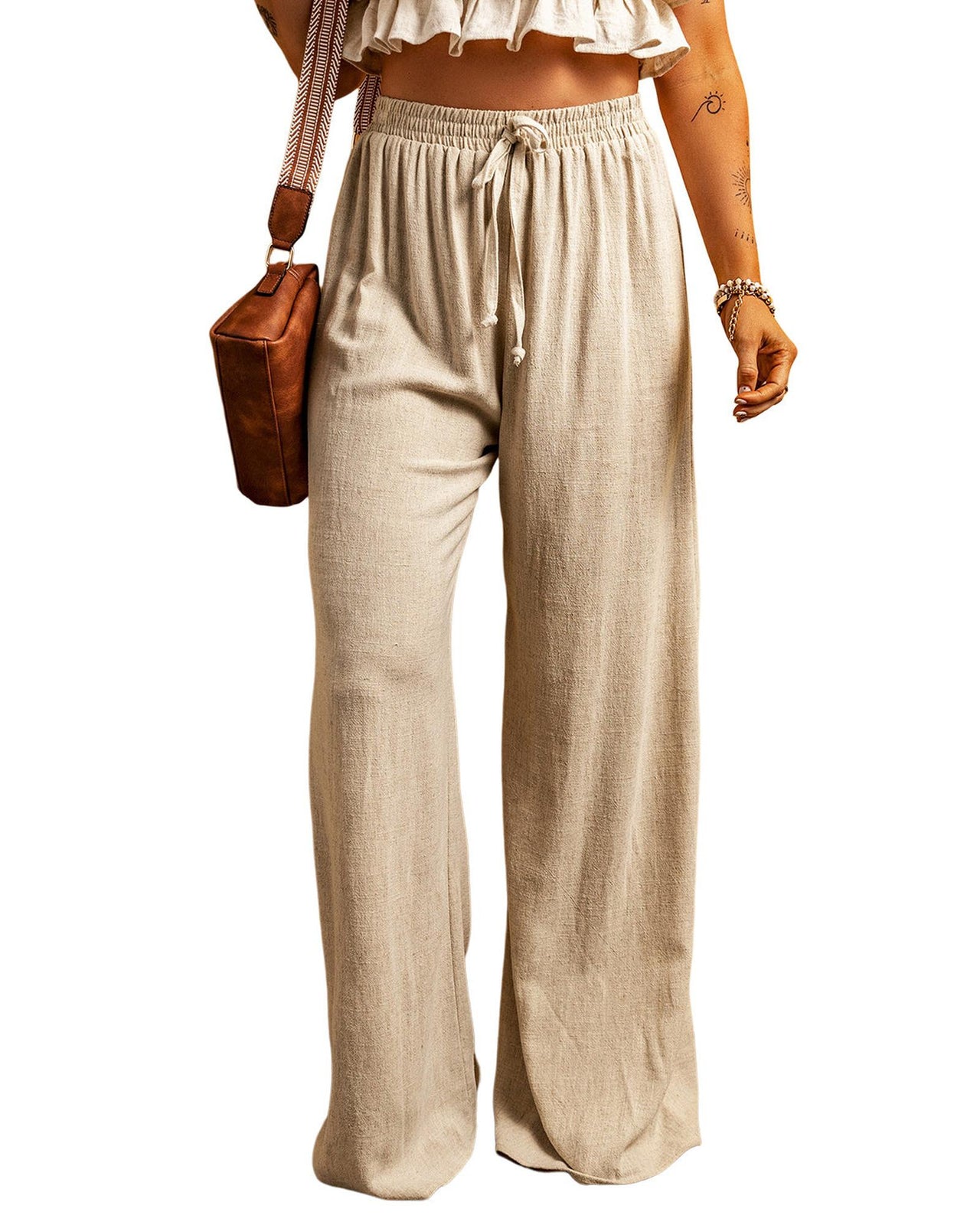 Azura Exchange High Waist Wide Leg Casual Pants - XL