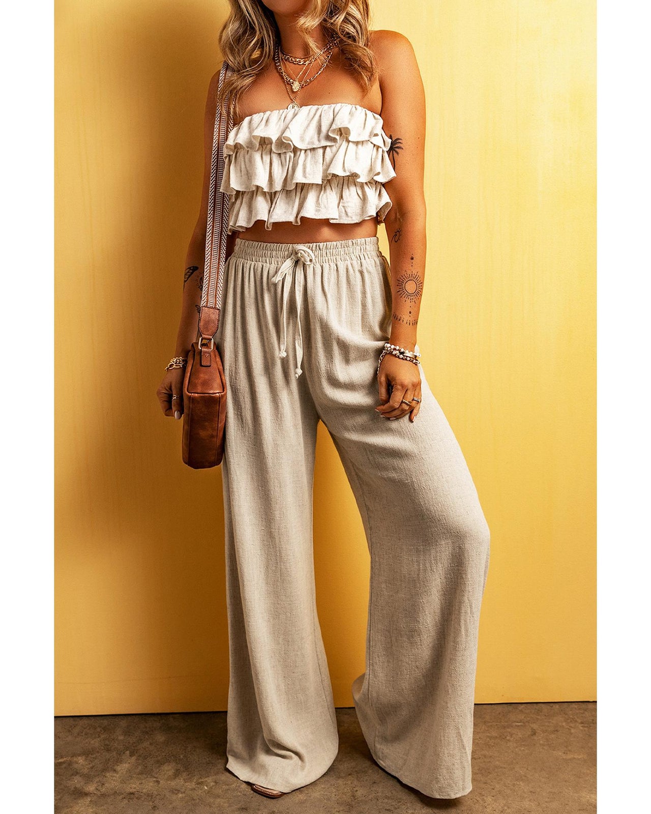 Azura Exchange High Waist Wide Leg Casual Pants - XL