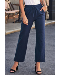 Thumbnail for Azura Exchange Elastic Waist Drawstring Pants with Pockets - L