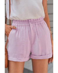 Thumbnail for Azura Exchange Cuffed Leg Opening Paper-bag Waist Shorts - L