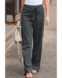 Thumbnail for Azura Exchange Wide Leg Pants with Elastic Waist and Drawstring - M