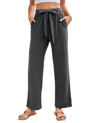 Thumbnail for Azura Exchange Wide Leg Pants with Elastic Waist and Drawstring - M
