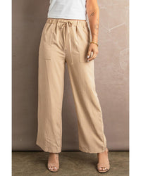 Thumbnail for Azura Exchange Drawstring Waist Crinkled Wide Leg Pants - M