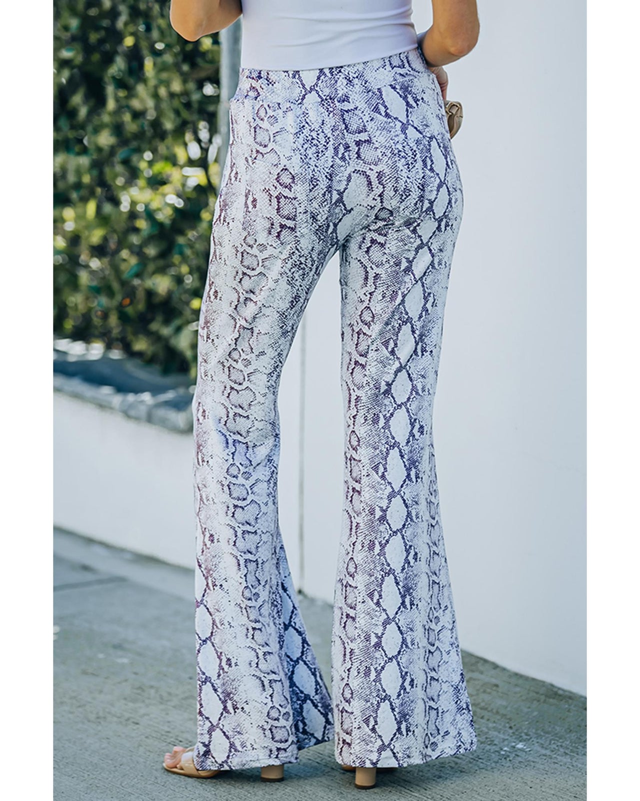 Azura Exchange Snakeskin Print Wide Leg Pants - L