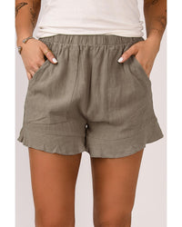 Thumbnail for Azura Exchange High Waist Pocketed Ruffle Shorts - L
