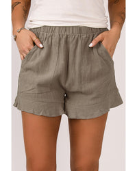 Thumbnail for Azura Exchange High Waist Pocketed Ruffle Shorts - M