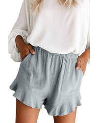 Thumbnail for Azura Exchange High Waist Ruffle Shorts with Pockets - M