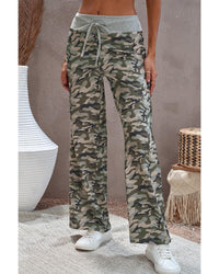 Thumbnail for Azura Exchange Print Drawstring Waist Wide Leg Pants - M