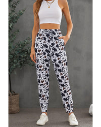 Thumbnail for Azura Exchange Elastic Waist Cow Print Pants - M